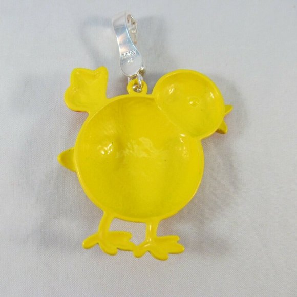 Yellow Enamel Duck Pendant Purse Chain Jewelry with Magnetic Closure Signed RMN - Picture 3 of 12